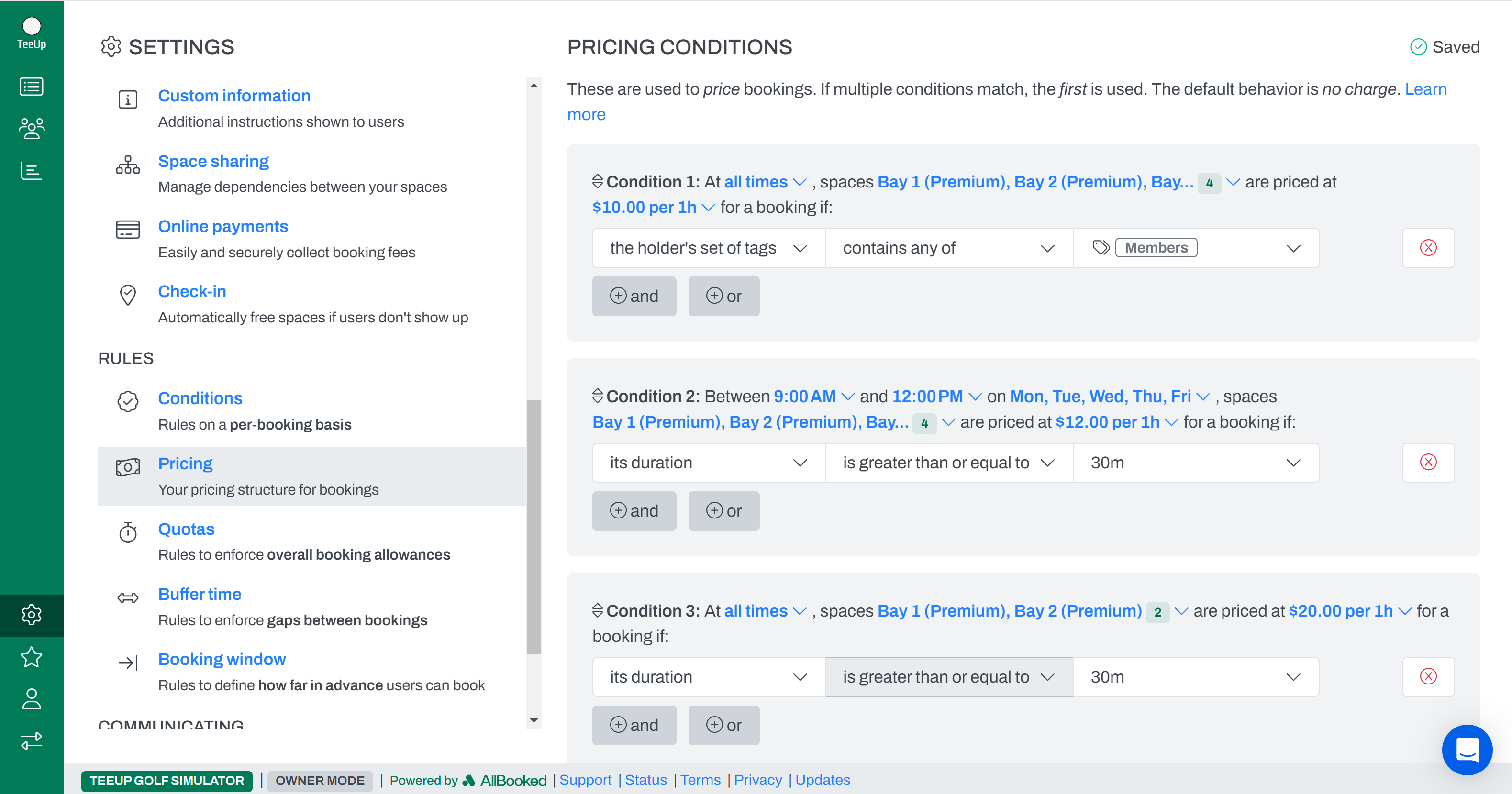 screenshot of AllBooked by Skedda